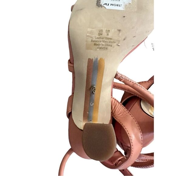 $150 Sam Edelman Maven Women's Leather Square Toe Heels in Pink, Size 6 - Picture 5 of 8